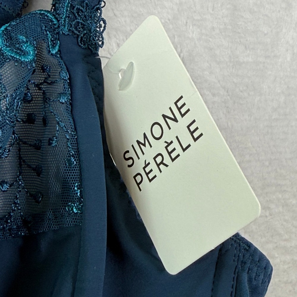 Simone Perele Prestige Blue Full Cup Support Bra 12X320 Embroidered Lace 36D NEW - Picture 2 of 12